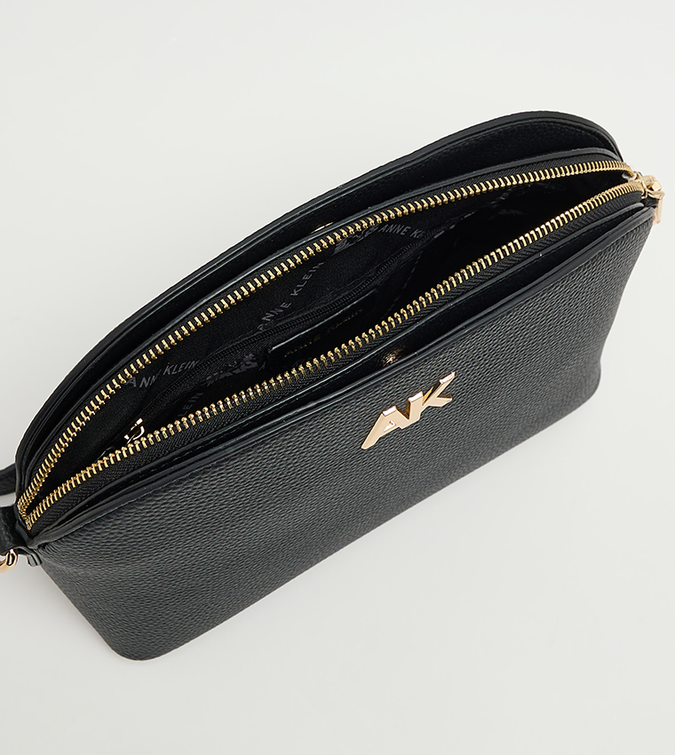 Textured Zippered Crossbody Bag
