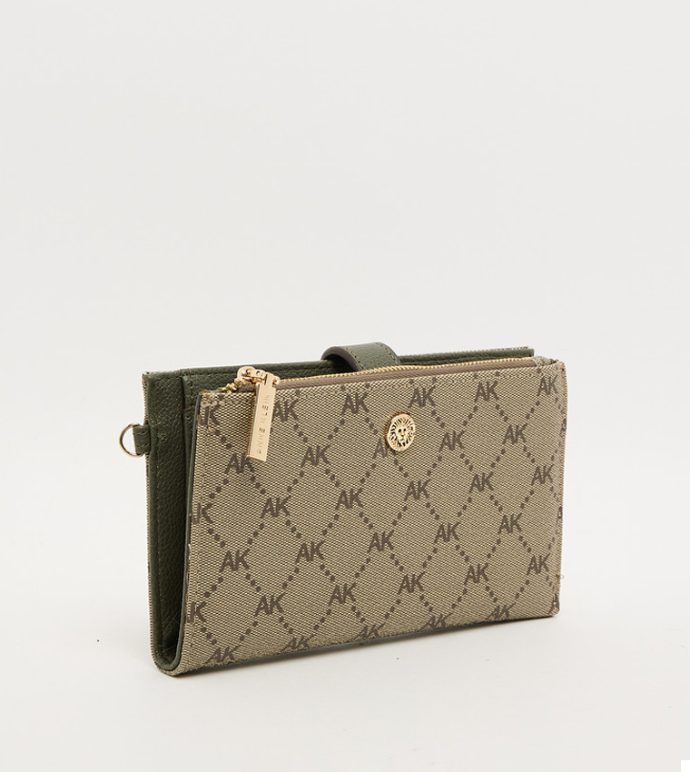 Logo Detail Zip Closure Wristlet