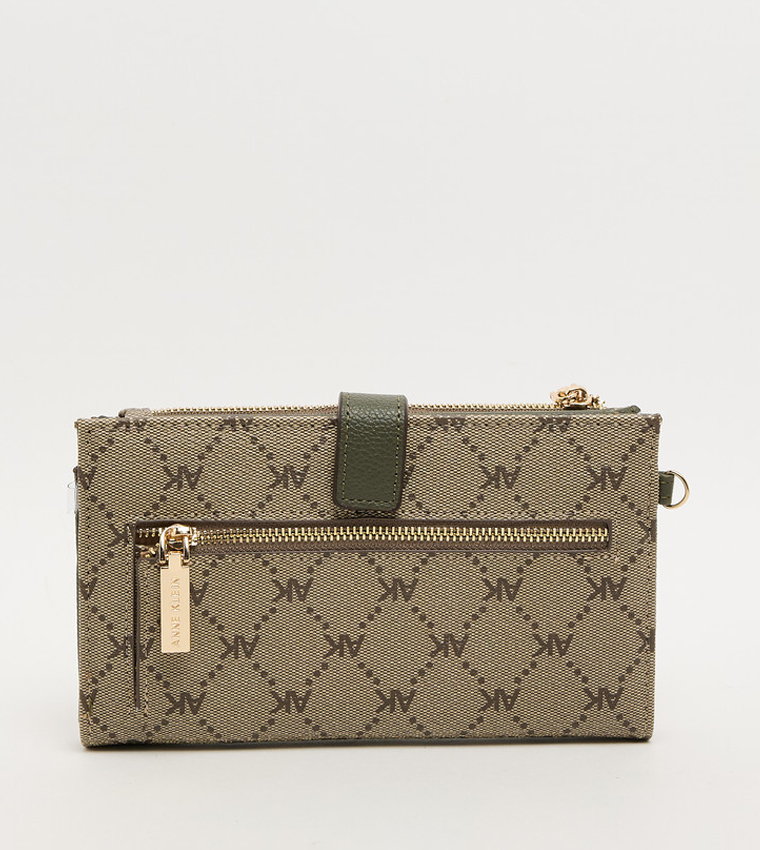 Logo Detail Zip Closure Wristlet