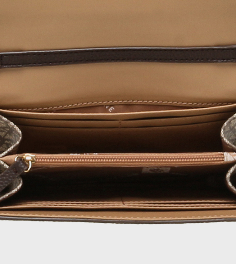 Monogram Patterned Flap Crossbody Bag