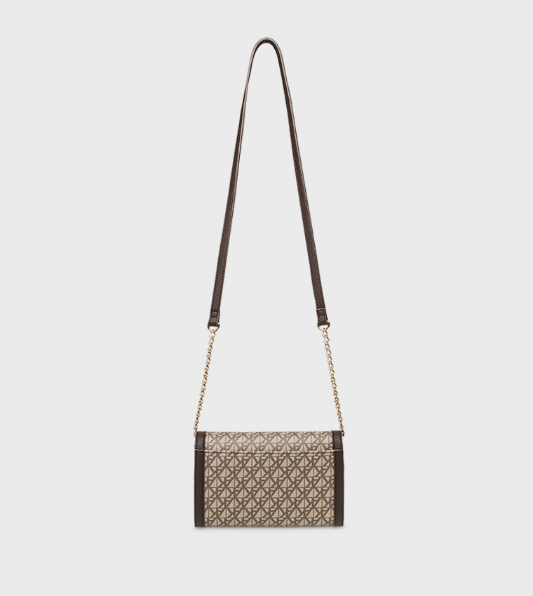 Monogram Patterned Flap Crossbody Bag