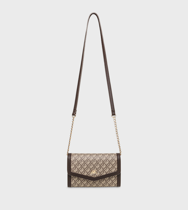 Monogram Patterned Flap Crossbody Bag