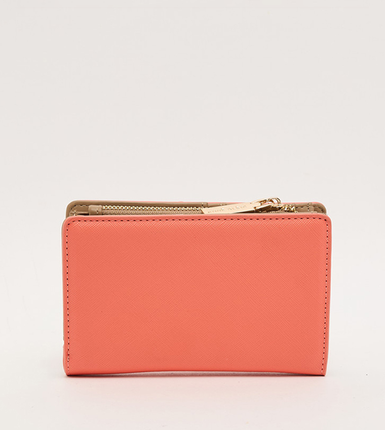 Buy Anne Klein Logo Detail Zip Closure Wallet In Orange