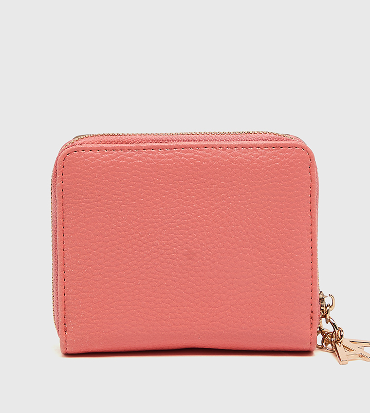 Buy Anne Klein Textured Zip Around Mini Wallet In Orange