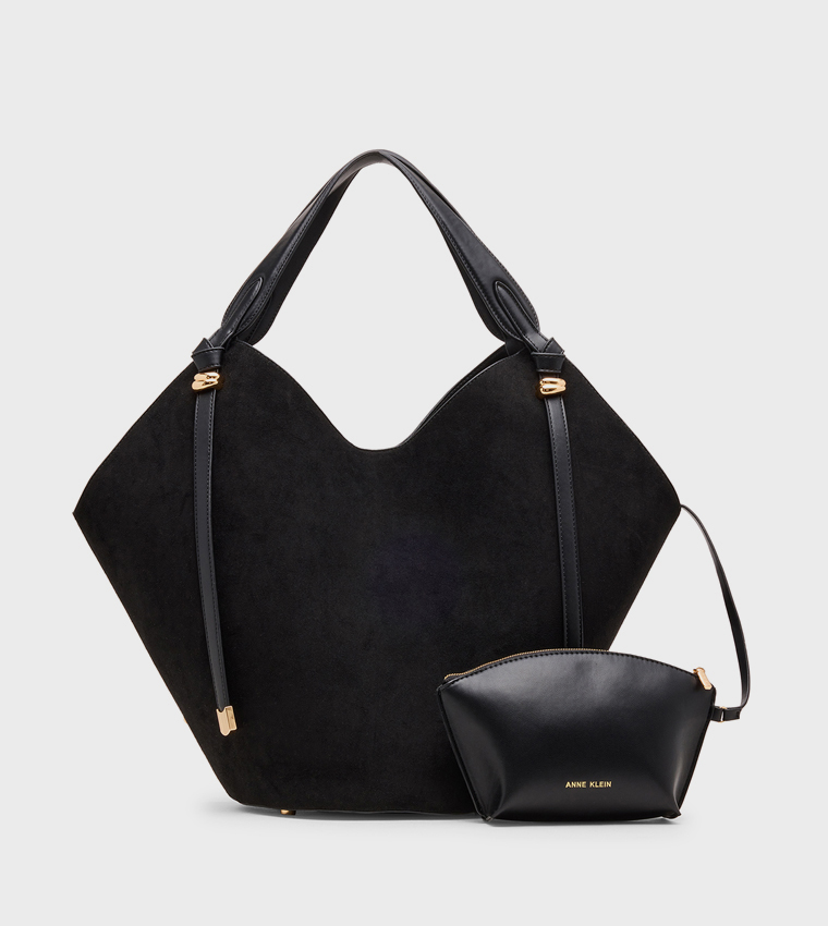 Solid Shoulder Bag with Purse