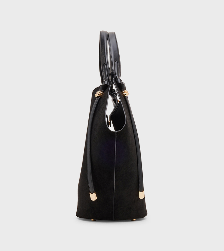 Solid Shoulder Bag with Purse