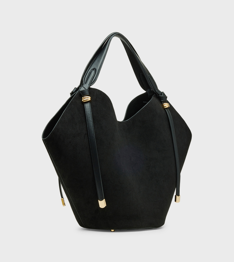 Solid Shoulder Bag with Purse