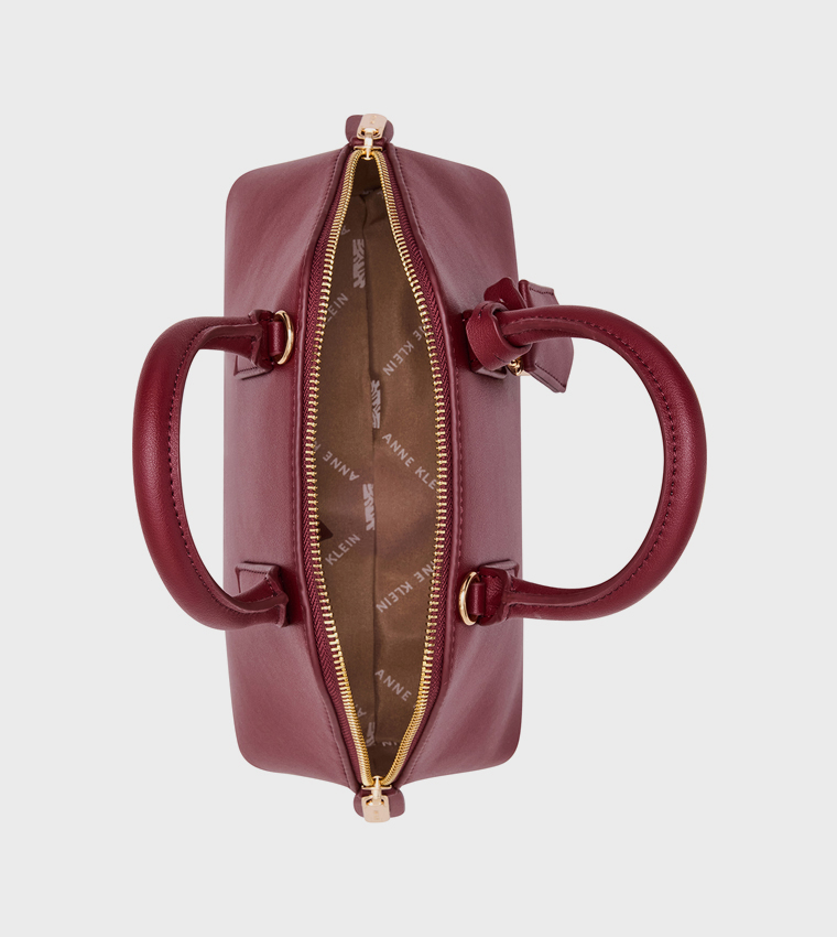 Textured Zippered Shoulder Bag