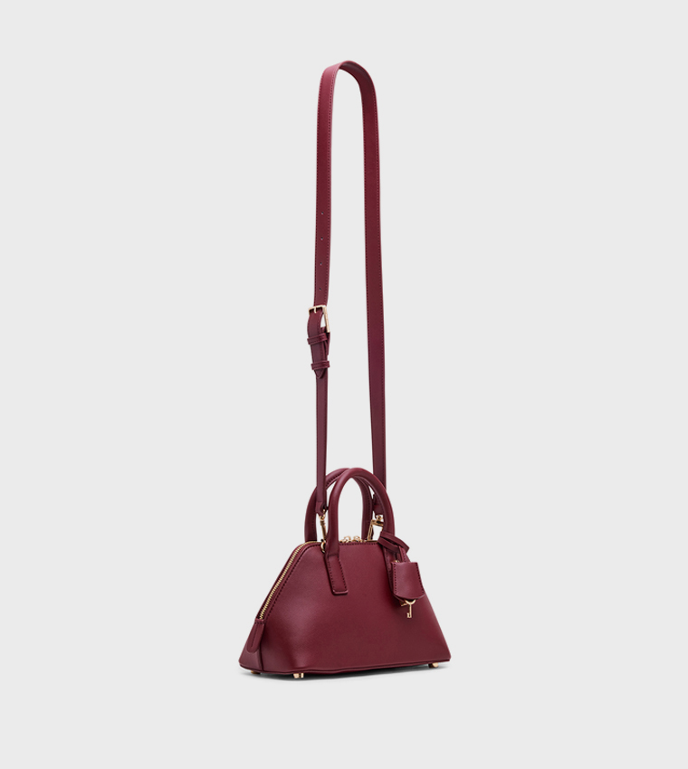 Textured Zippered Shoulder Bag