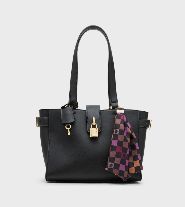 Scarf Detail Tote Bag