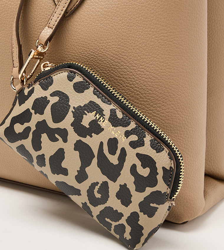 Textured Tote Bag with Purse