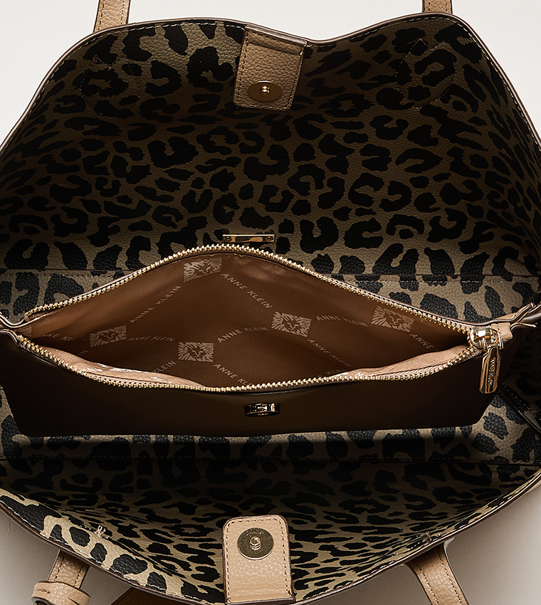 Textured Tote Bag with Purse