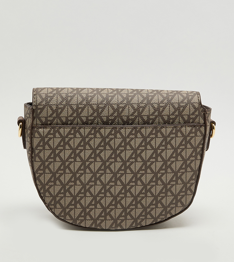 Monogram Patterned Flap Crossbody Bag