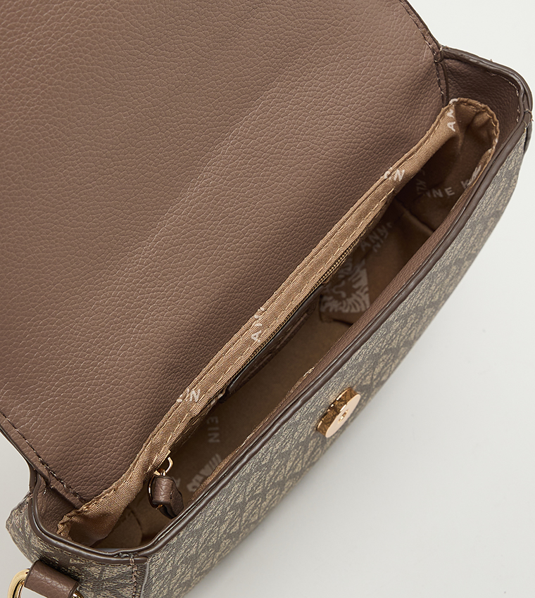 Monogram Patterned Flap Crossbody Bag