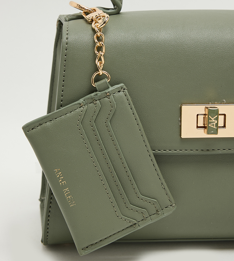 Logo Metal Scarf Detail Top Handle Bag