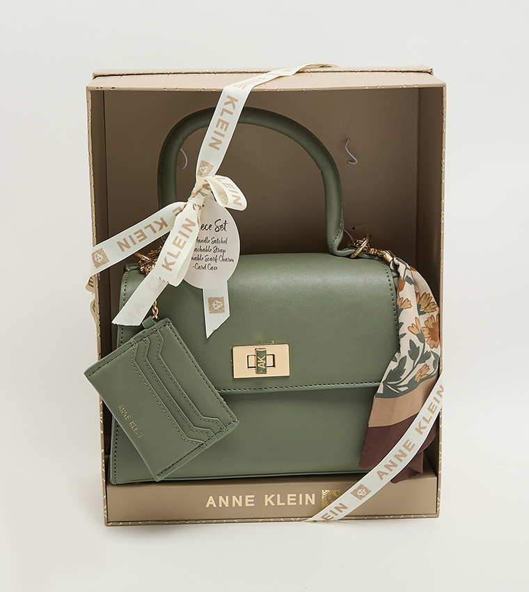 Logo Metal Scarf Detail Top Handle Bag