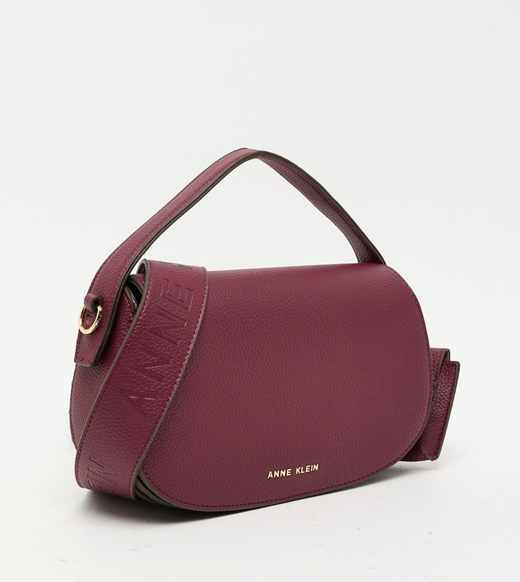 DEVON Textured Flap Top Handle Bag