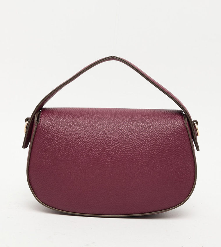 DEVON Textured Flap Top Handle Bag