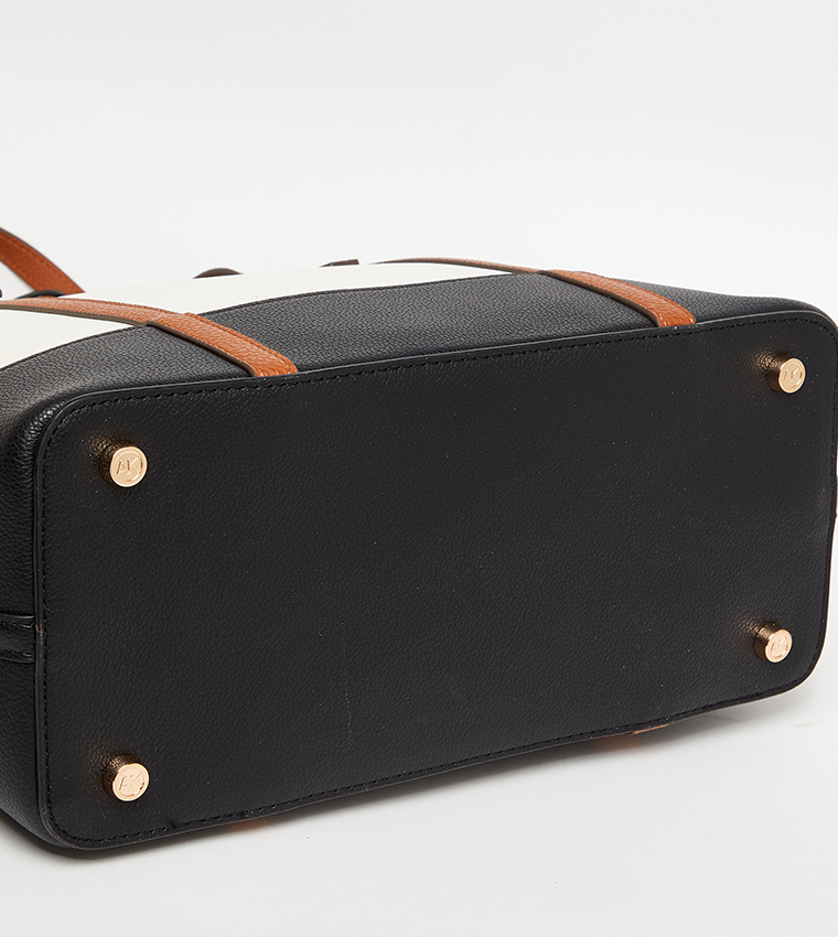WILLA-A Color Block Tote Bag with Purse