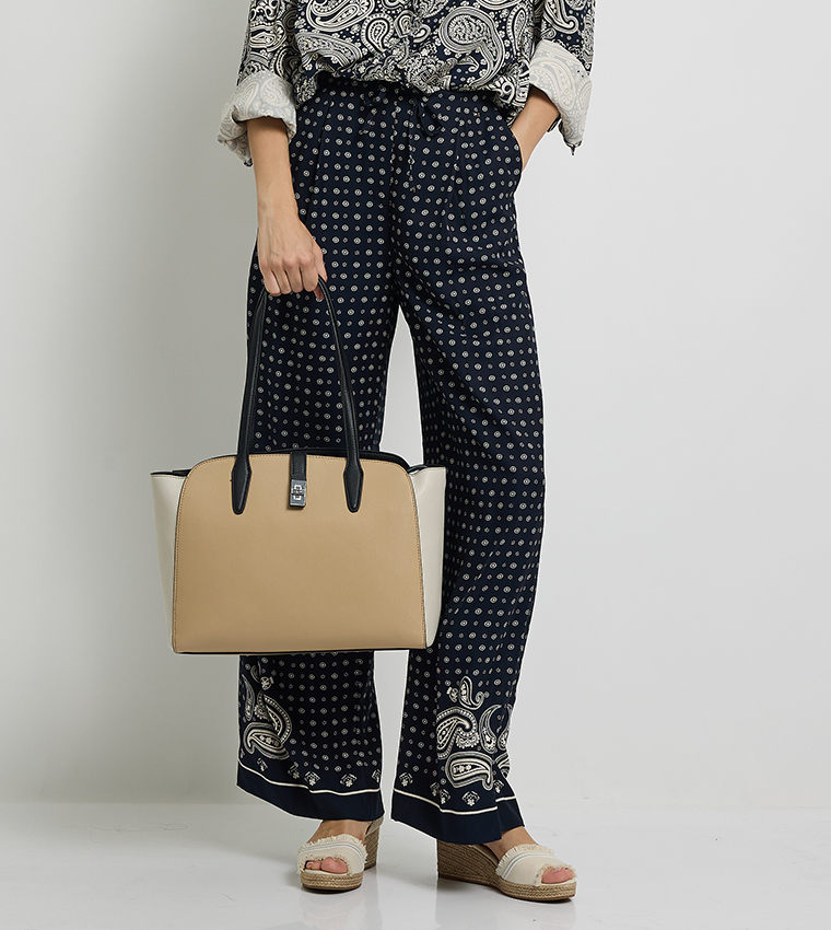 EASTYN Color Block Satchel Bag