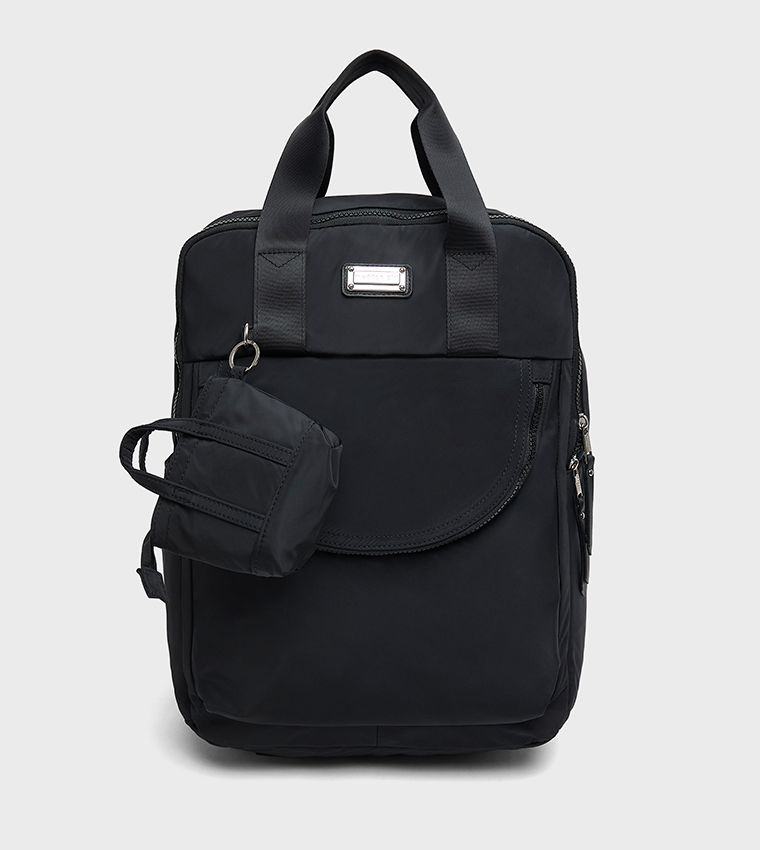 Solid Front Pocket Convertible Backpack