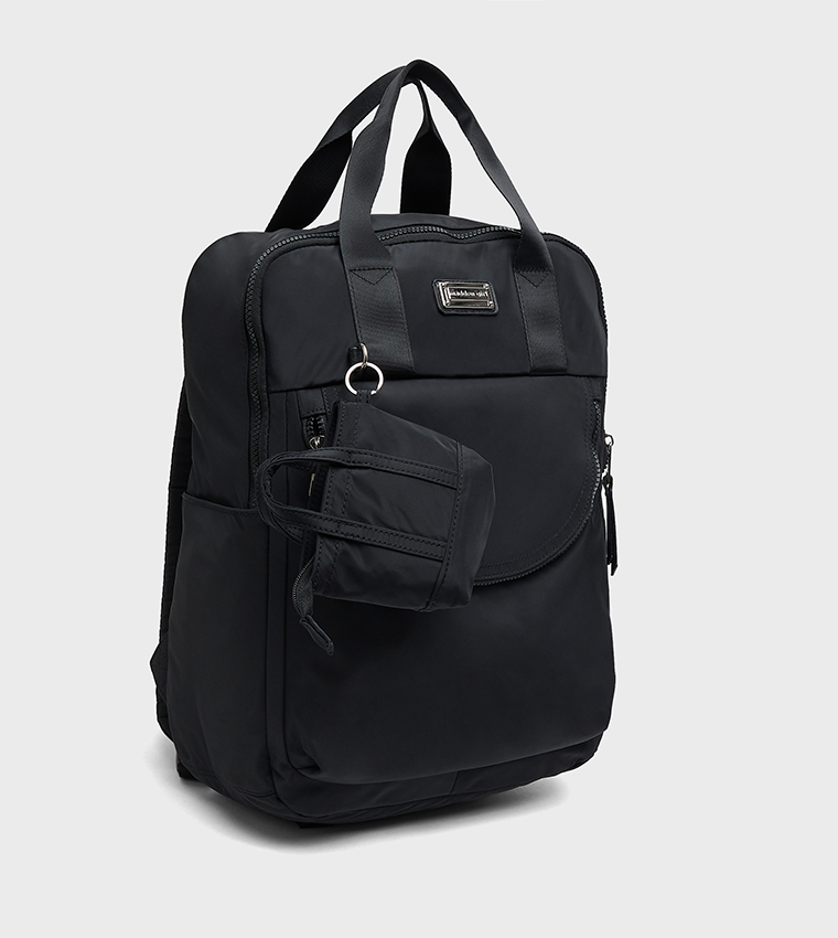 Solid Front Pocket Convertible Backpack