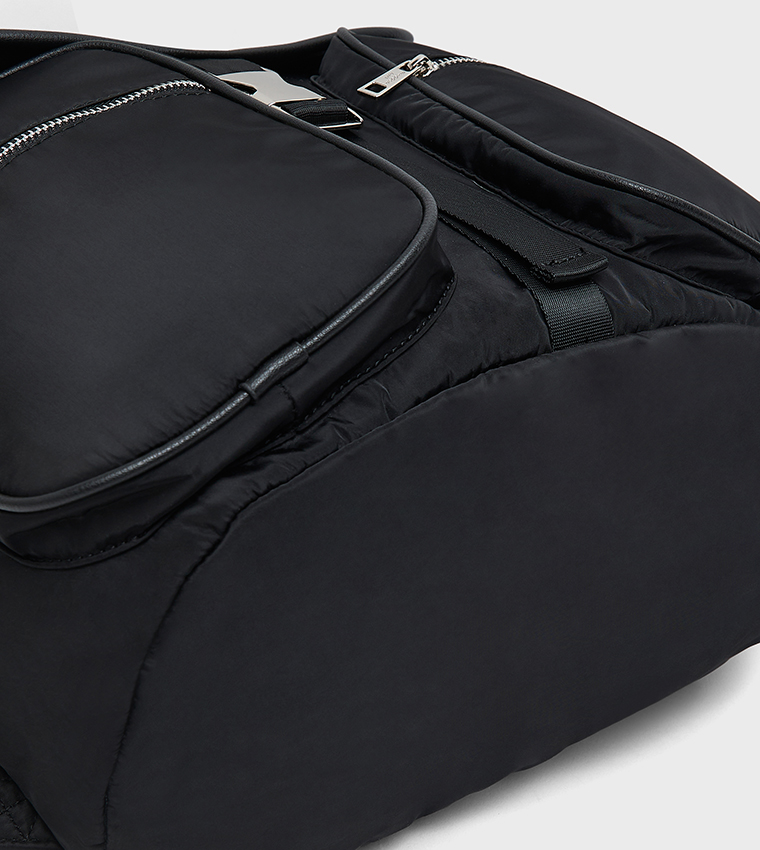 Solid Multipocket Flap Backpack