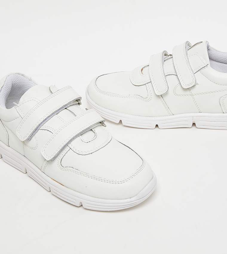 Textured Velcro Closure Sneakers