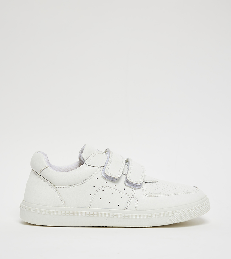 Textured Mesh Velcro Closure Sneakers
