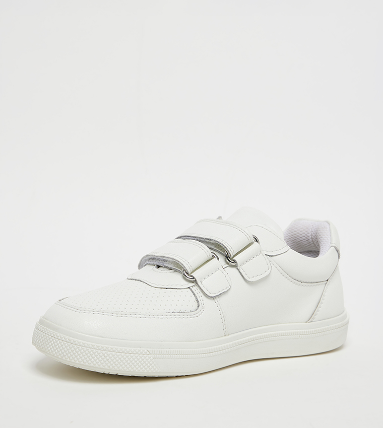 Textured Mesh Velcro Closure Sneakers