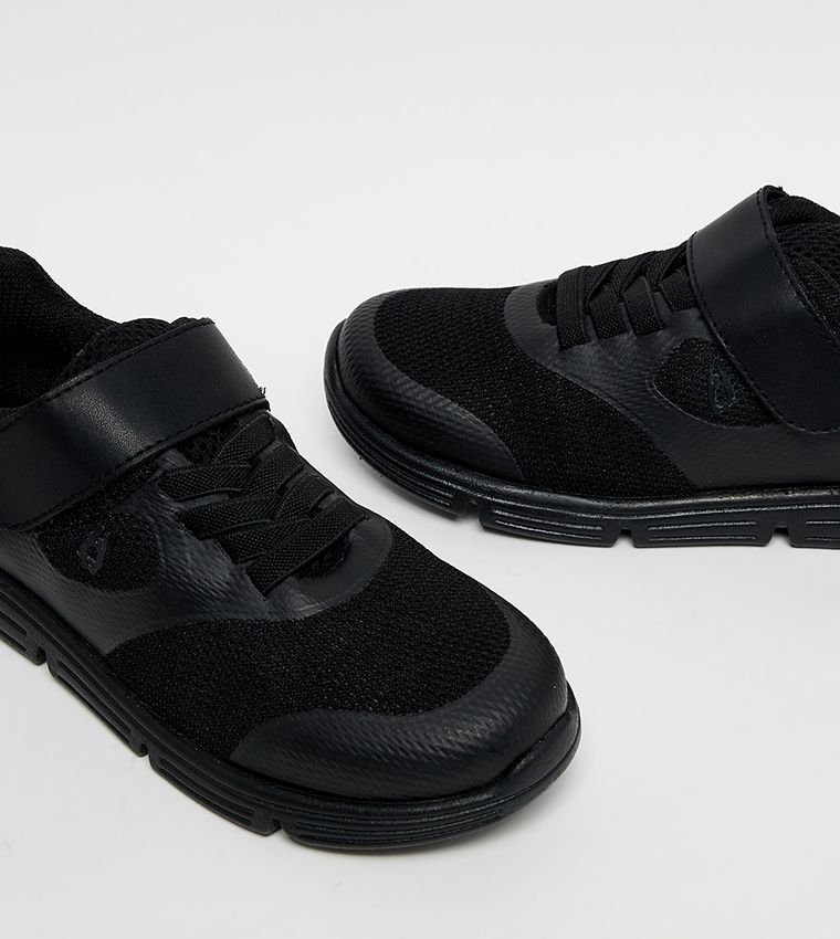 Textured Mesh Velcro Closure Sneakers