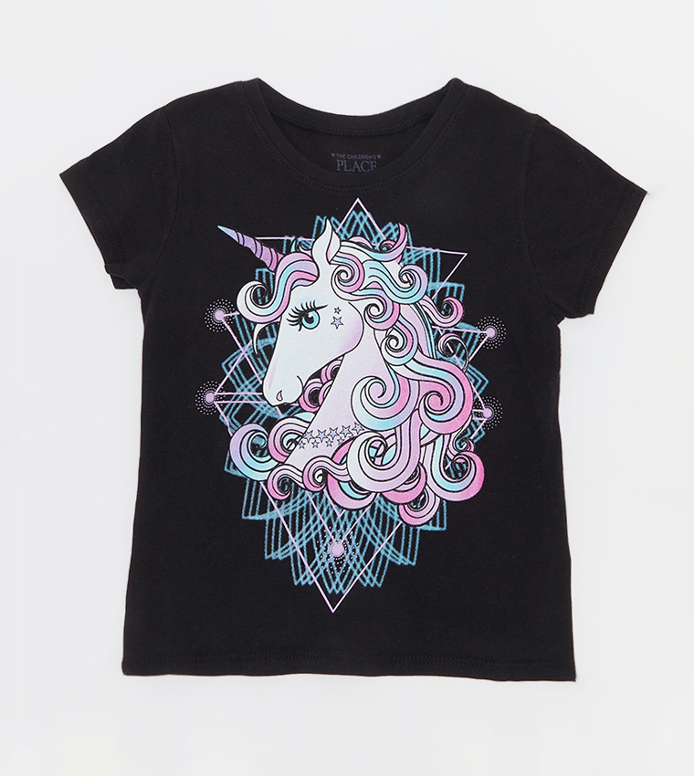 Girl's Unicorn Printed T-shirt