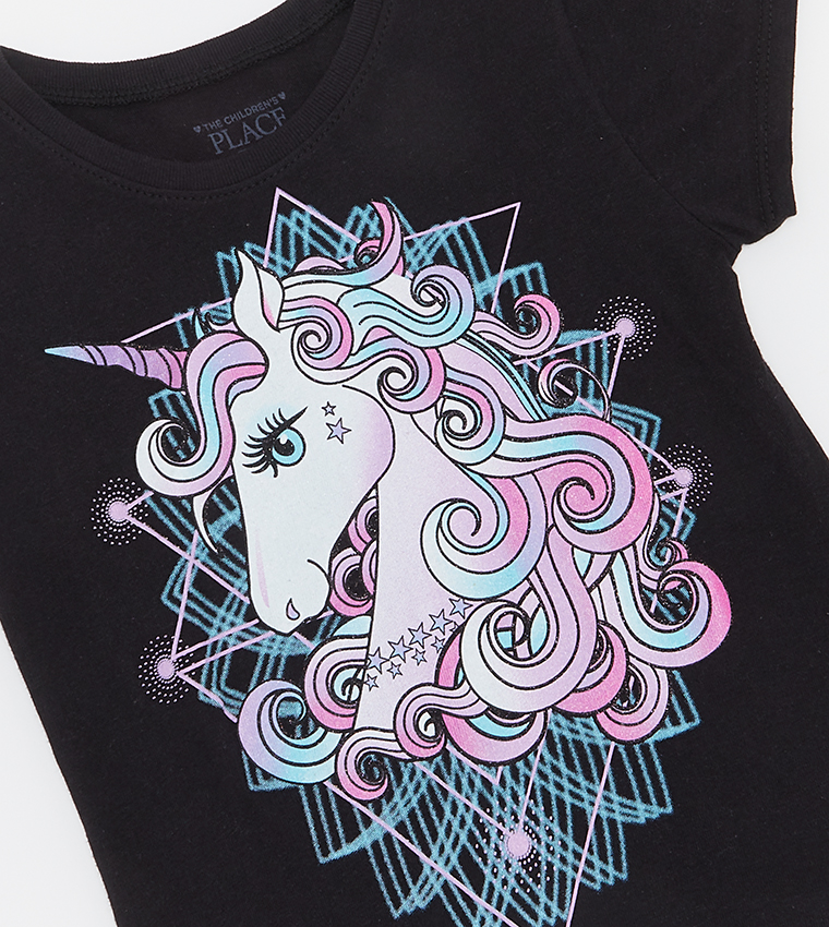 Girl's Unicorn Printed T-shirt