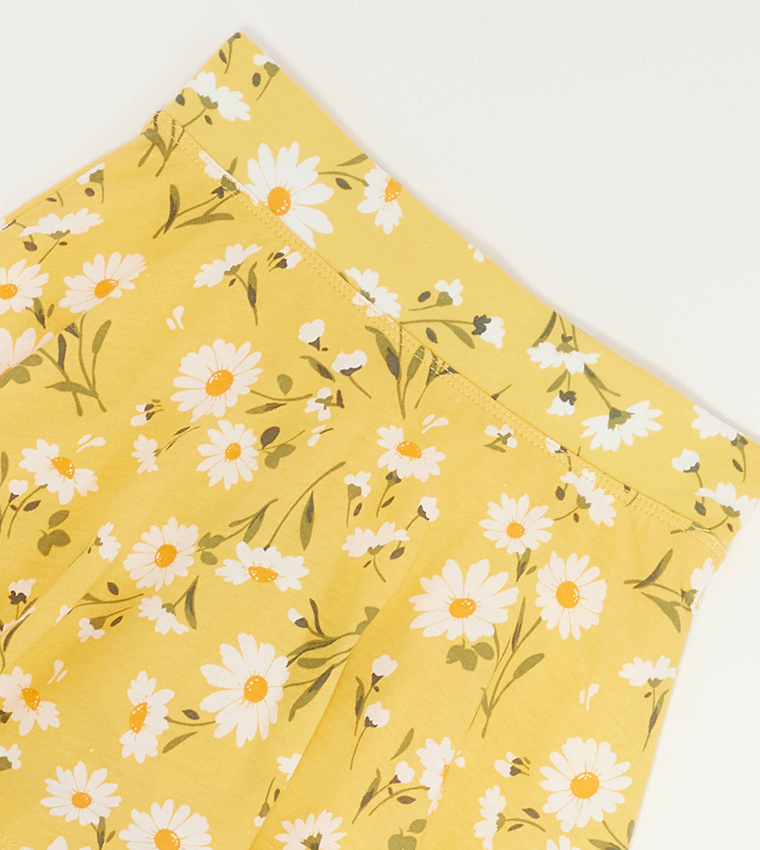 Floral Printed Elastic Waist Skirt