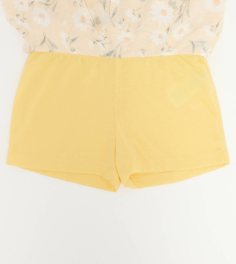 Floral Printed Elastic Waist Skirt