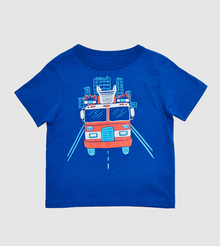 Boy's Graphic Print Short Sleeves T-Shirt