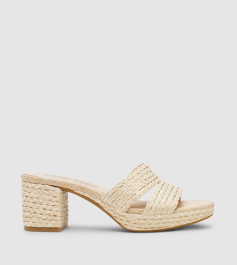 PALMER Raffia Platform Heel Sandals