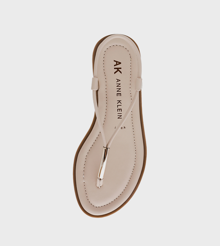 آن كلاين  الصنادل المسطحة - بيج Flat Sandals