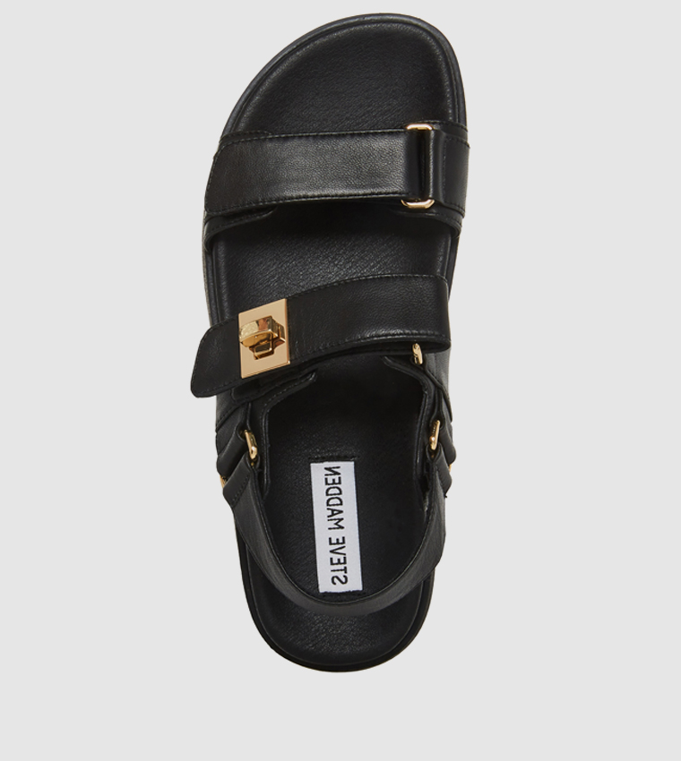 ستيف مادن  الصنادل المسطحة - أسود Flat Sandals