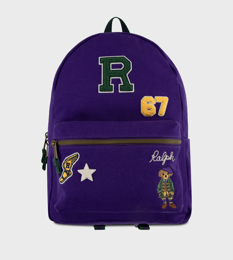 Buy Polo Ralph Lauren RLAN Embroidered Zippered Backpack In Purple