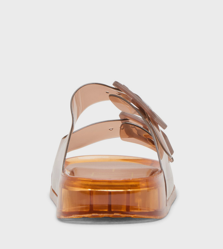 JULIO Double Buckle Strap Flat Sandals