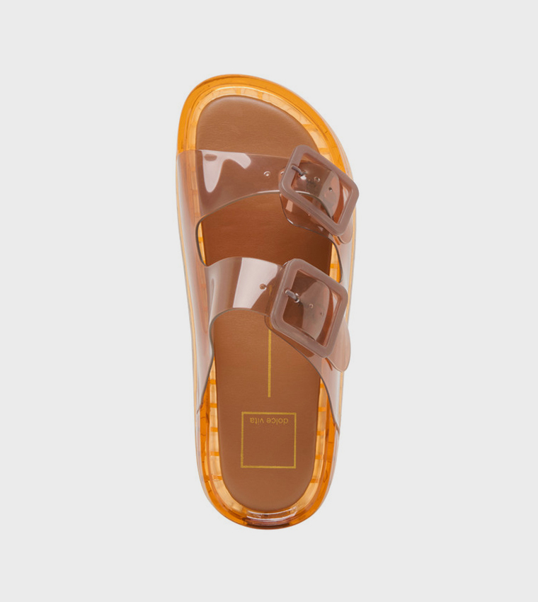 JULIO Double Buckle Strap Flat Sandals