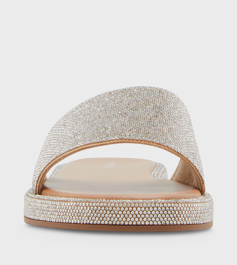 ستيف مادن  الصنادل المسطحة - فضي Flat Sandals