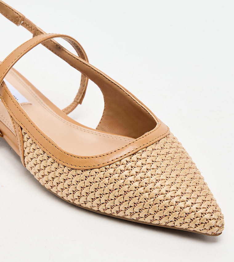 MALLORY Straw Slingback Flats