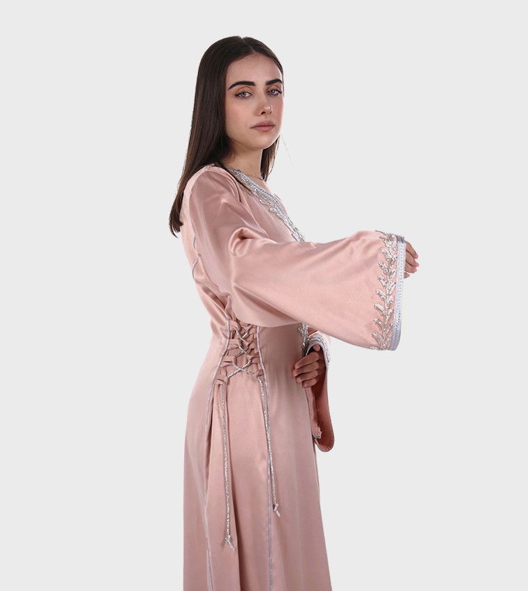Embellished Satin Jalabiya