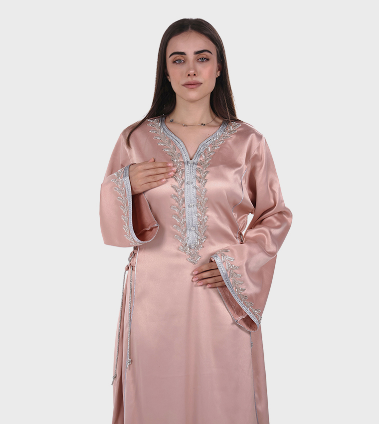 Embellished Satin Jalabiya