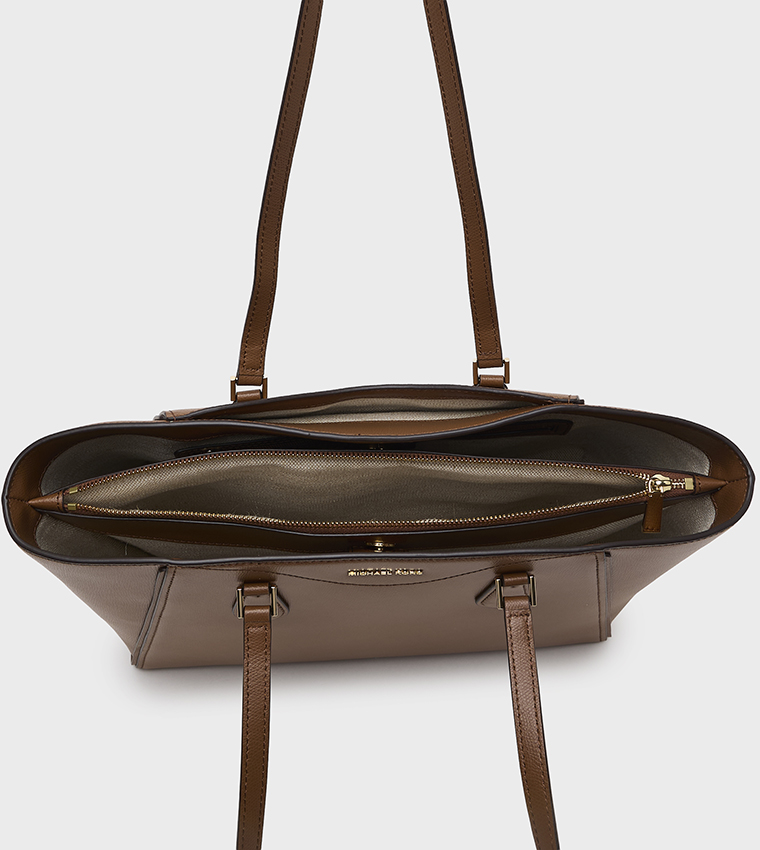 TARYN Textured Zip Closure Tote Bag