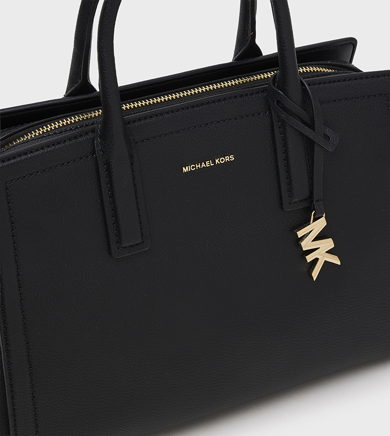 LAILA Textured Zip Closure Satchel Bag