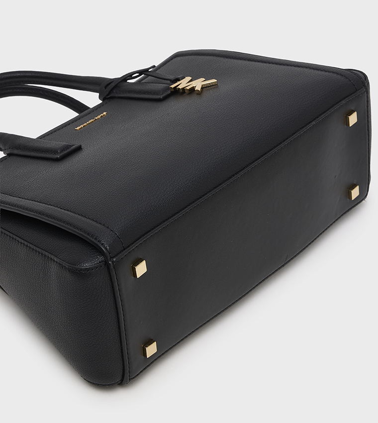 LAILA Textured Zip Closure Satchel Bag