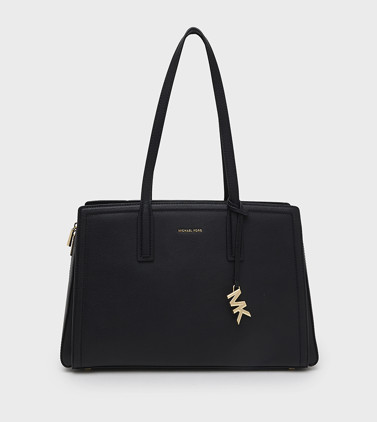 LAILA Textured Zip Closure Shoulder Bag